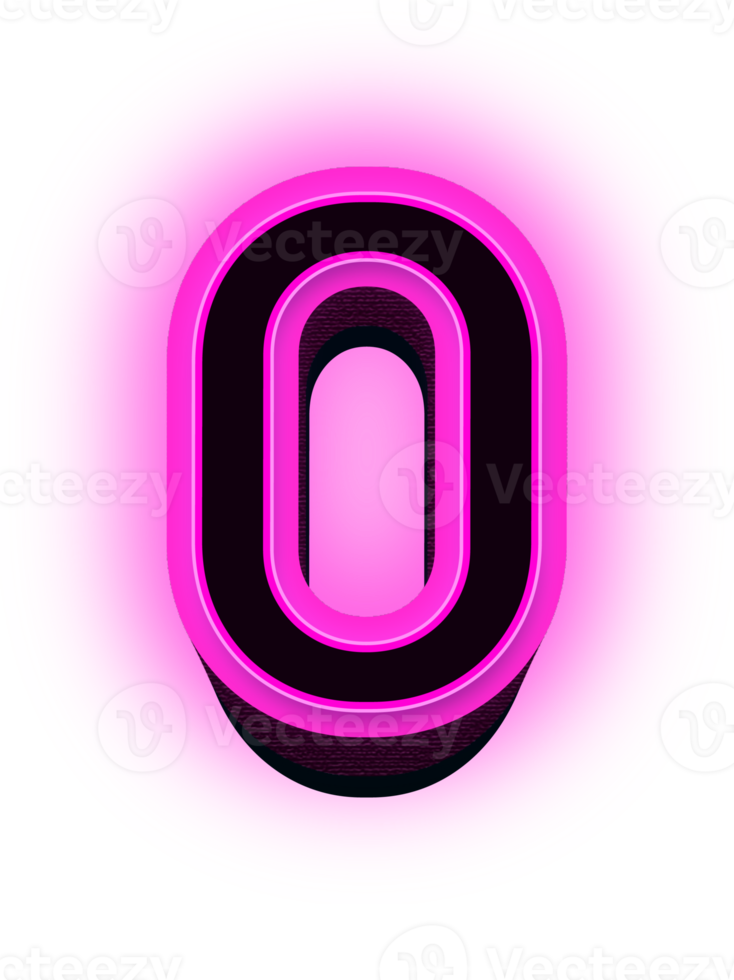 Neon 3d number png