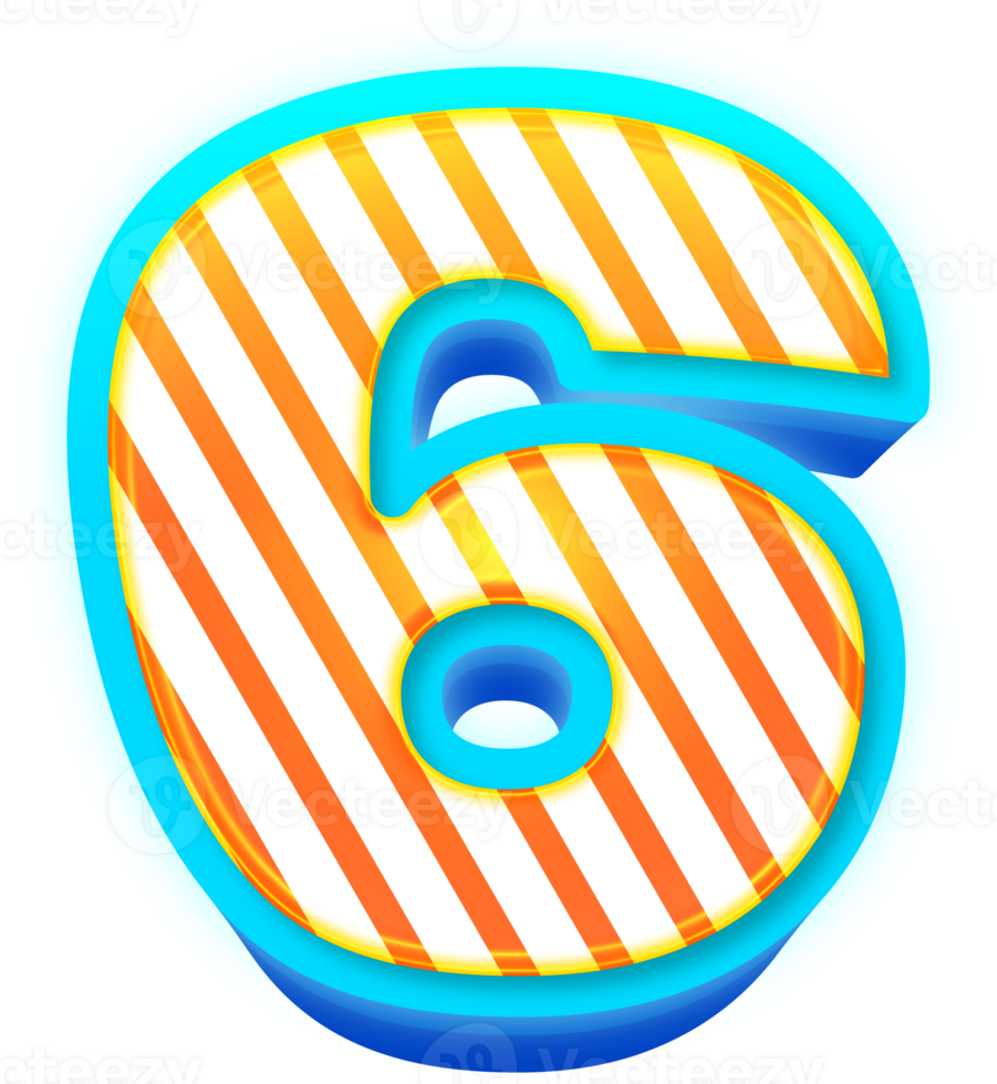 Glossy 3d number png