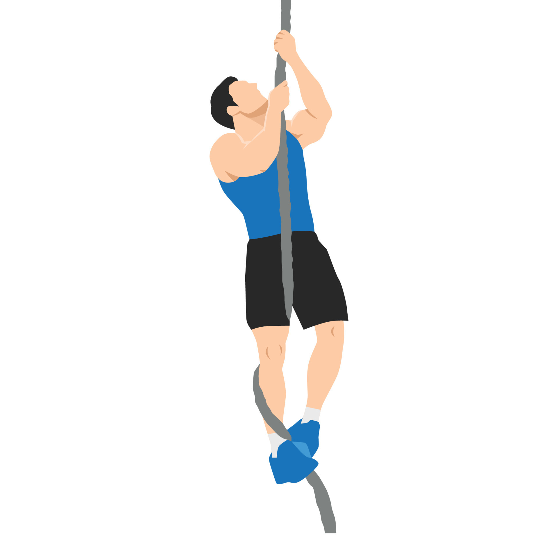 Man doing rope climbing exercise for sport and endurance 22979939