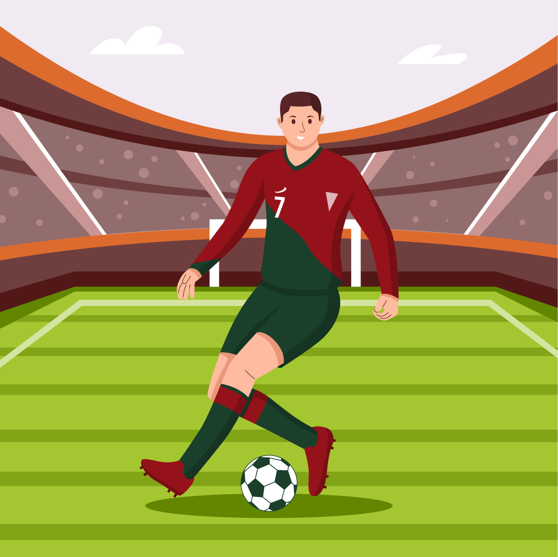 Soccer Player Passing Ball 22979947 Vector Art at Vecteezy