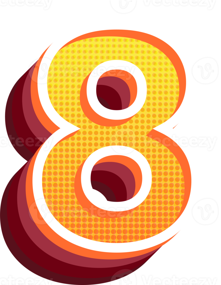 3d modern number png