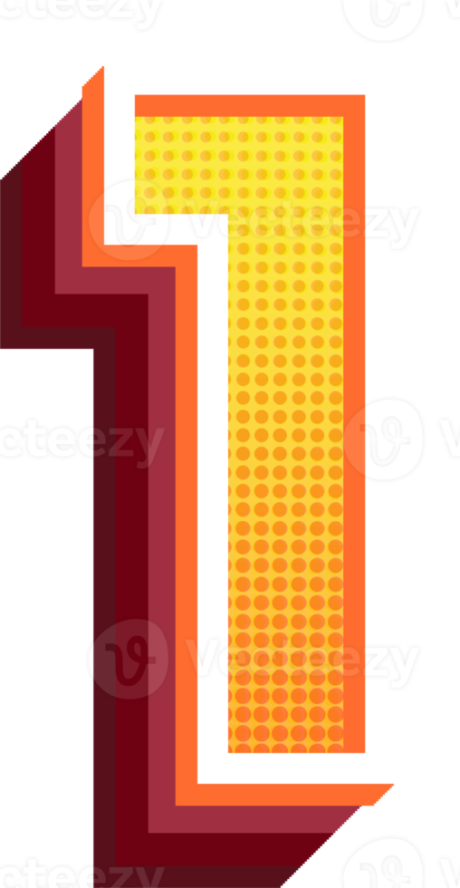 3d modern number png