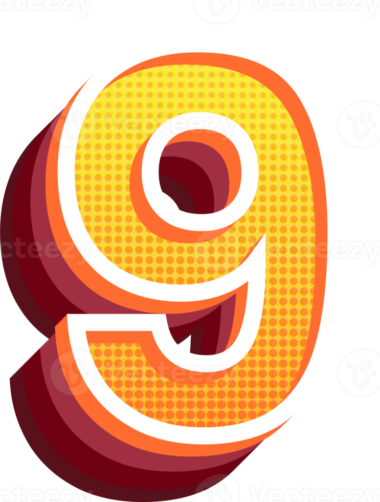 3d modern number png