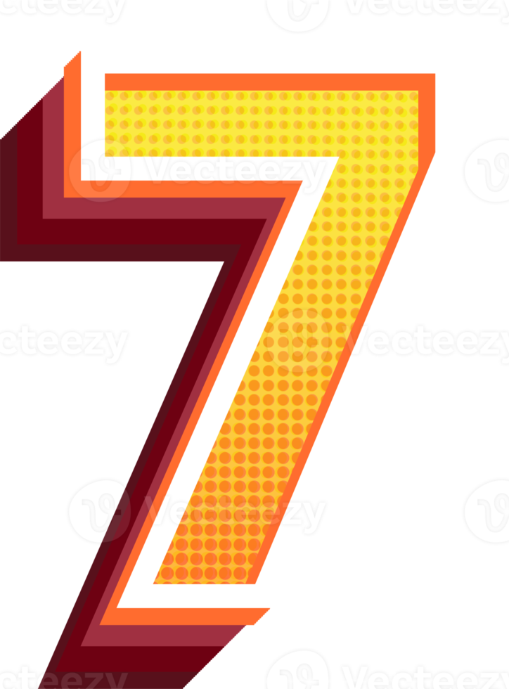 3d modern number png