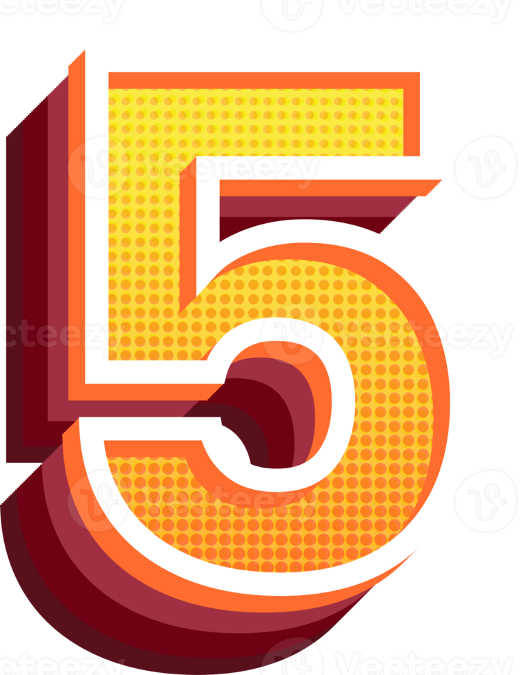 3d modern number png