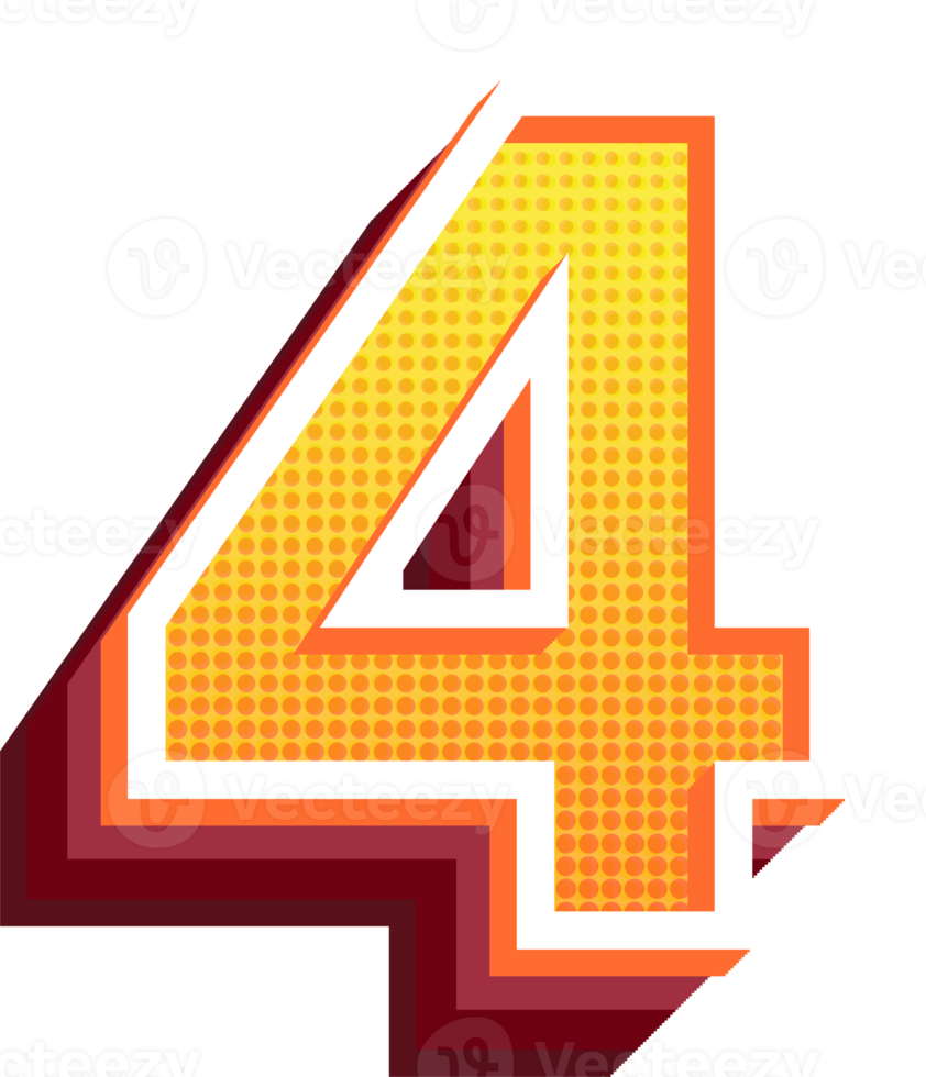 3d modern number png