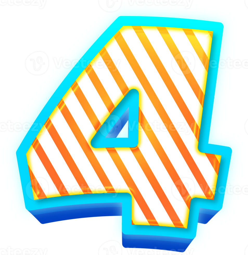 Glossy 3d number png