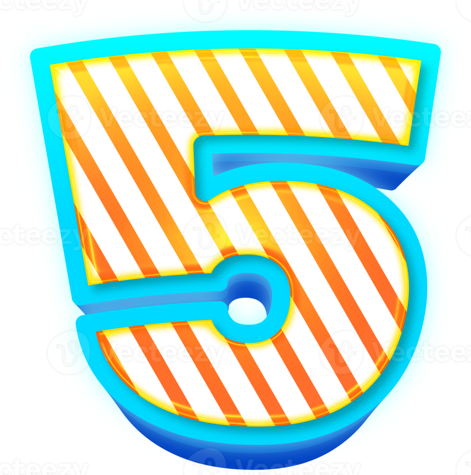 Glossy 3d number png