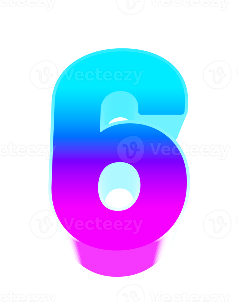 3d vibrant gradient number png