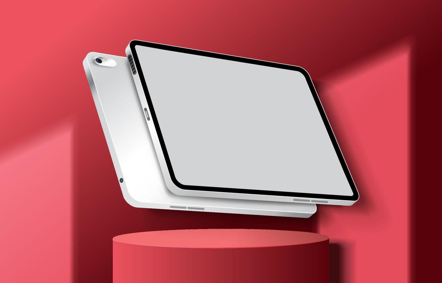 White Tablet Mockup vector