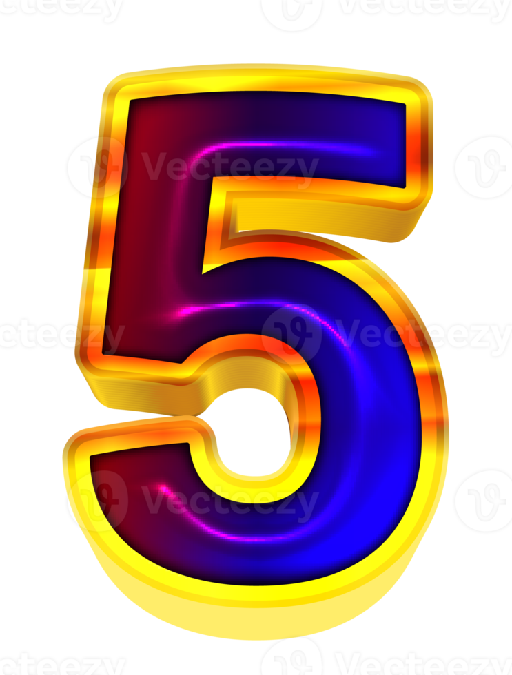 3d glossy gradient number png