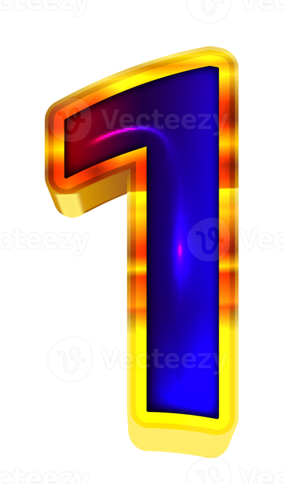 3d glossy gradient number png