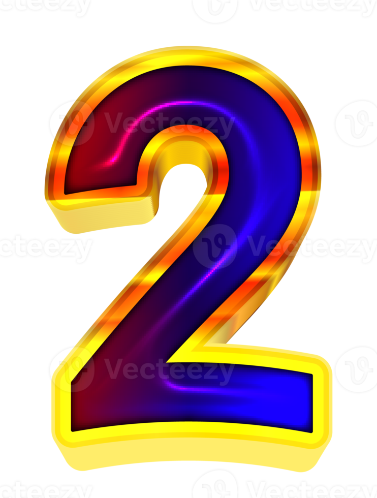 3d glossy gradient number png