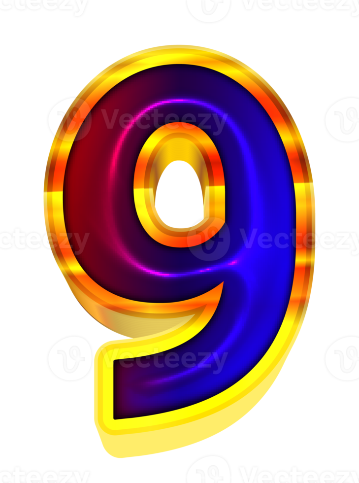 3d glossy gradient number png