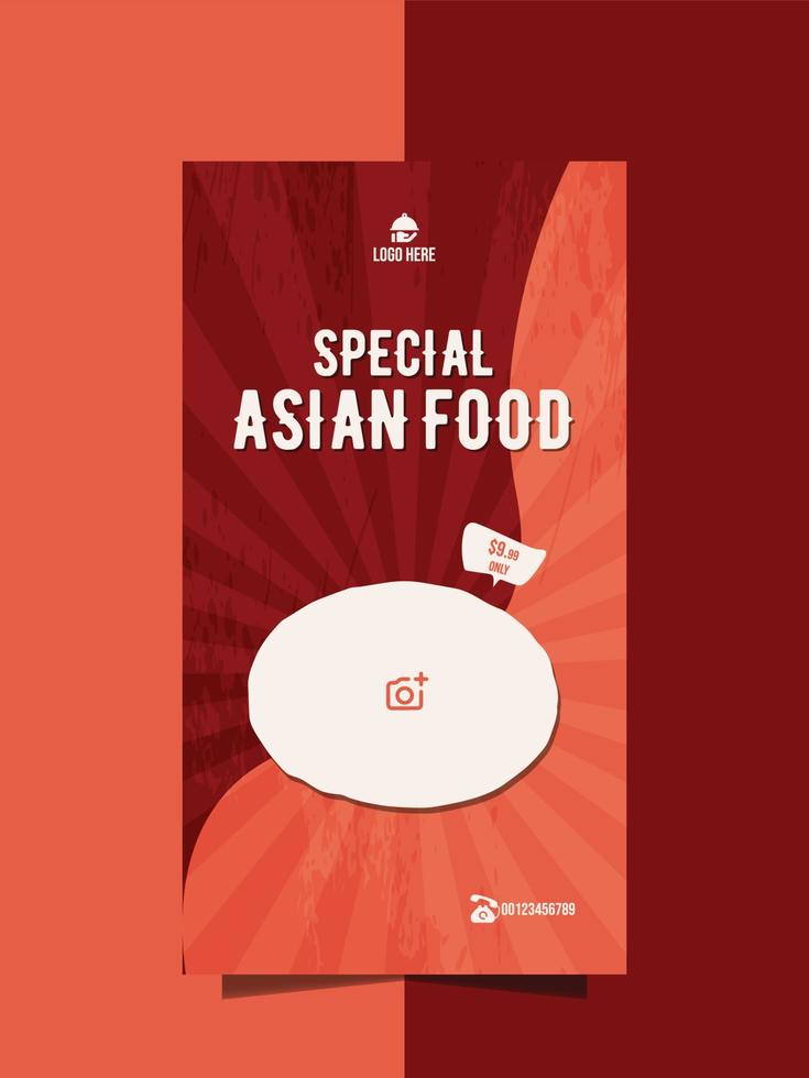 asiático especial comida menú social medios de comunicación modelo gratis vector