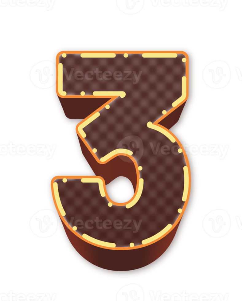 3d brown number 22980383 PNG