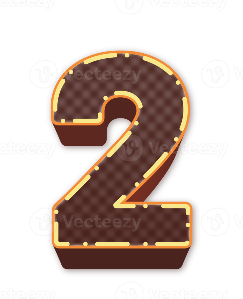 3d brown number png