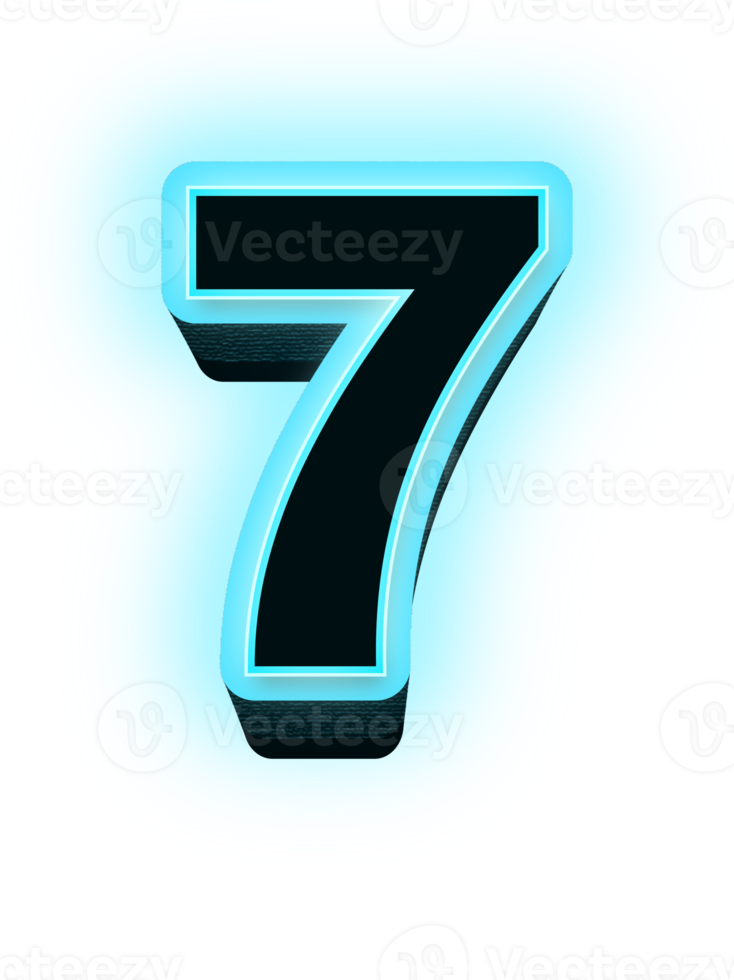 3d neon number png