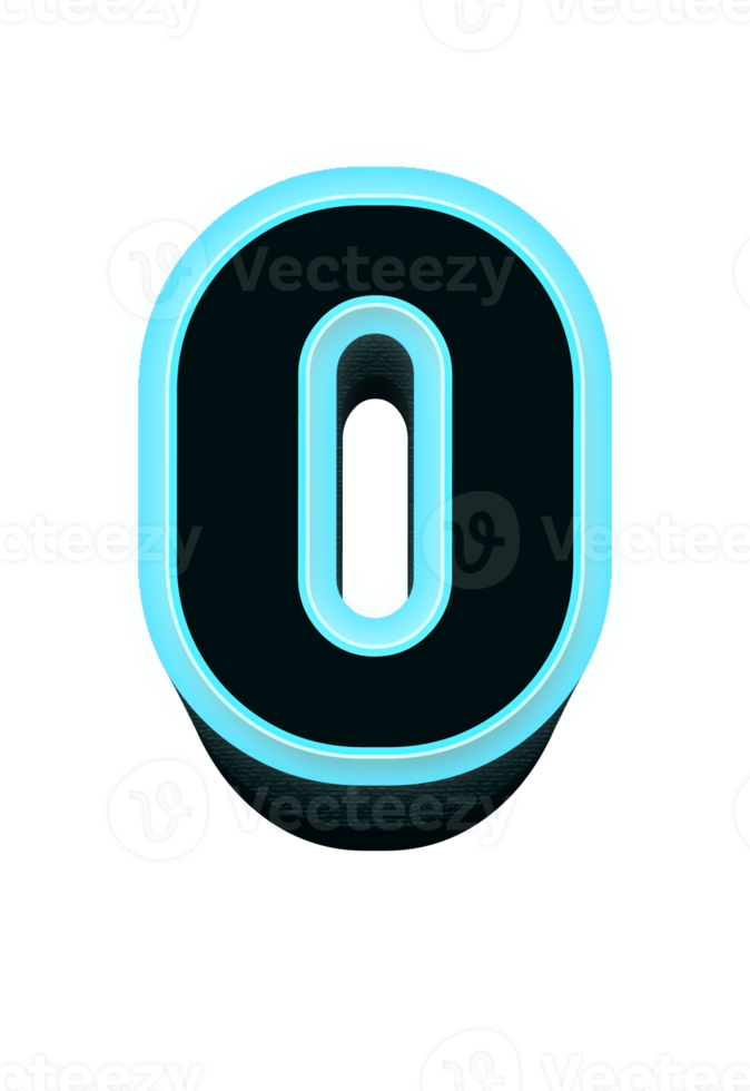 3d neon number png