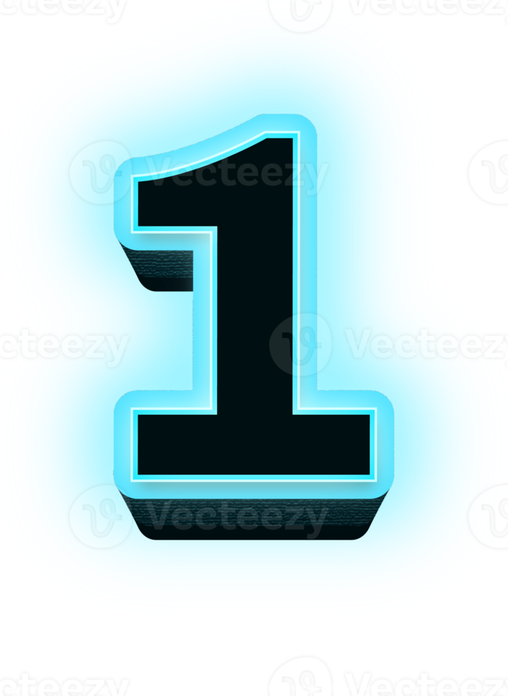 3d neon number png