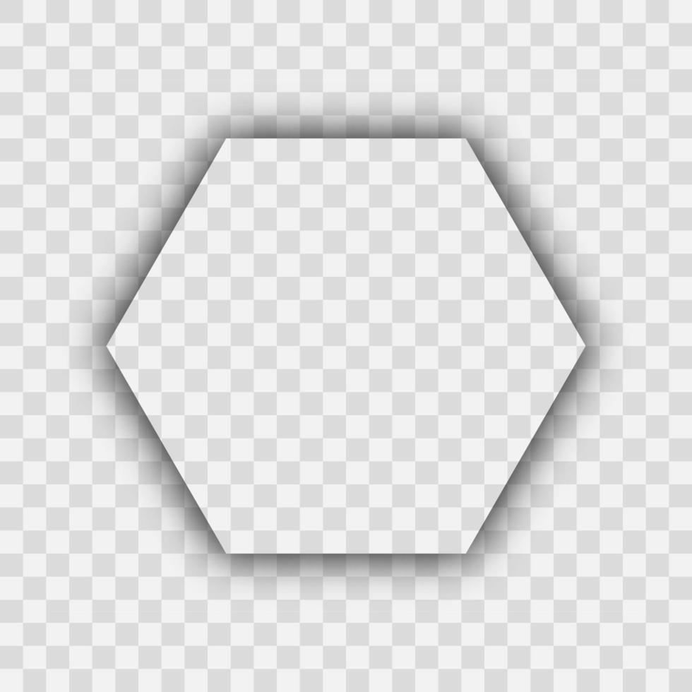 Dark transparent realistic shadow. Hexagon shadow vector