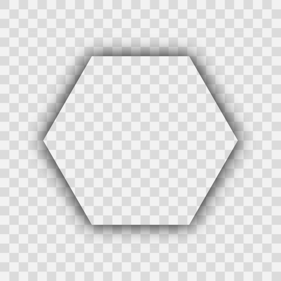 Dark transparent realistic shadow. Hexagon shadow vector