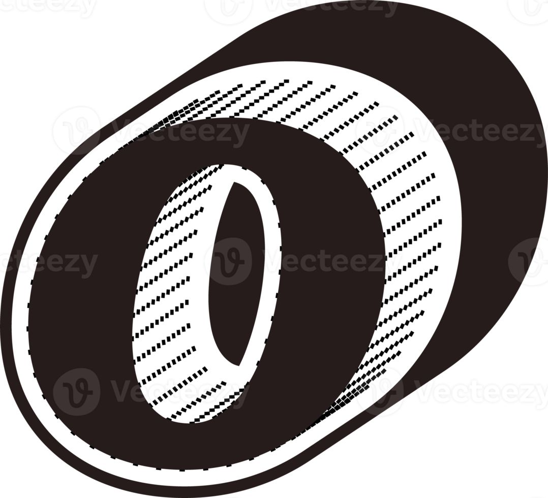 3d black and white color number png