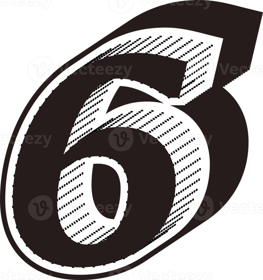 3d black and white color number png