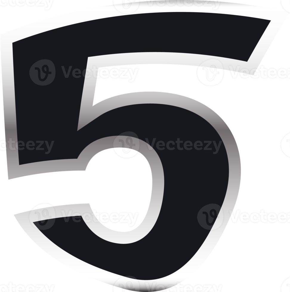 Black and silver color number png