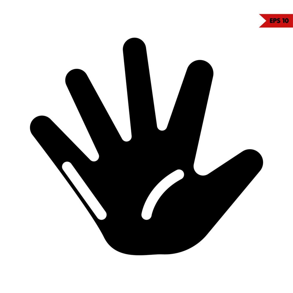 hand baby glyph icon vector