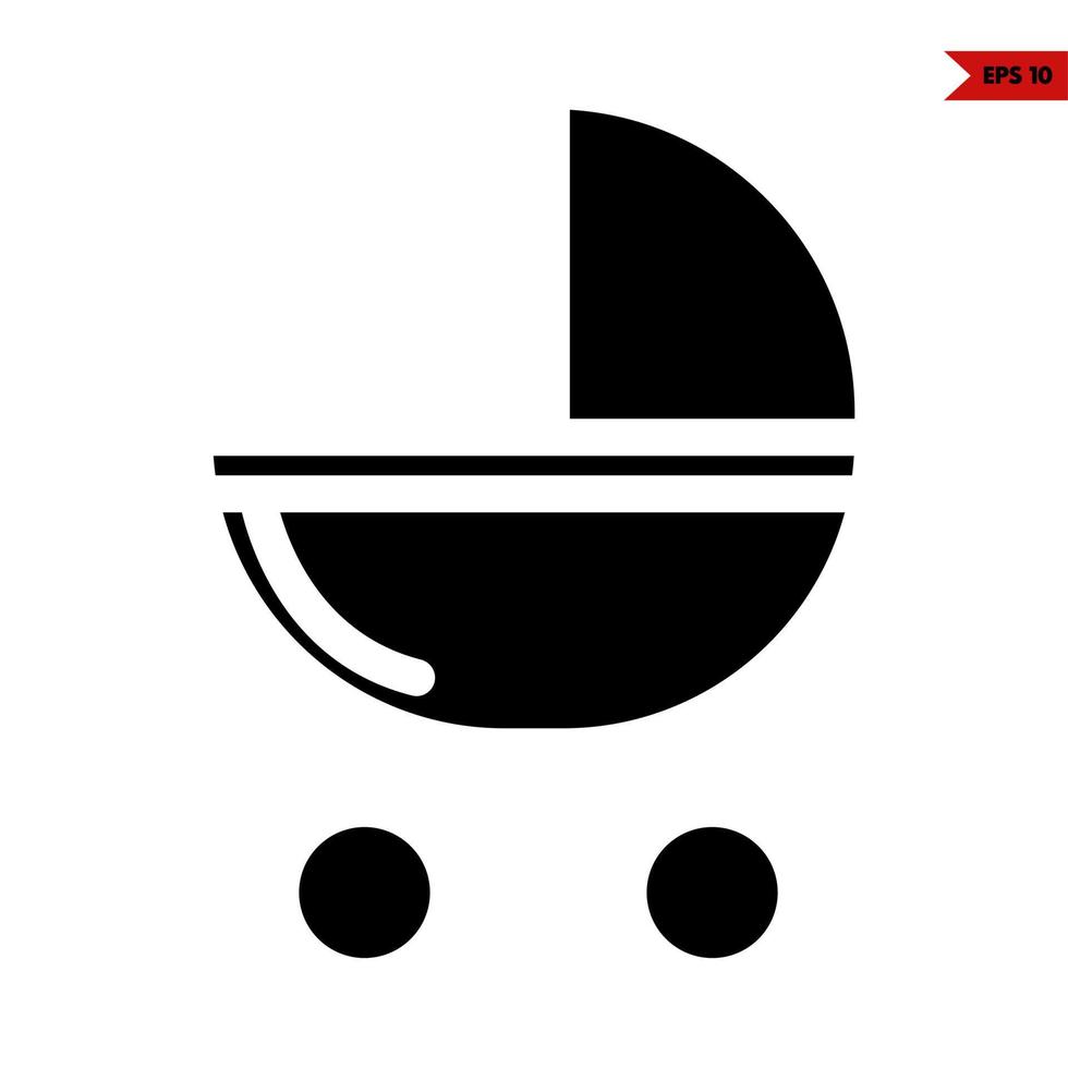 baby stroller glyph icon vector