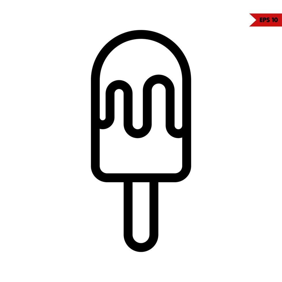 icono de línea de helado vector