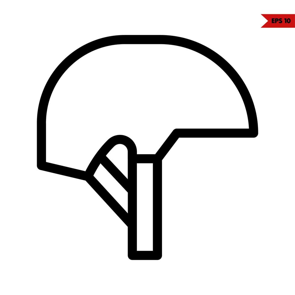 icono de línea de casco vector