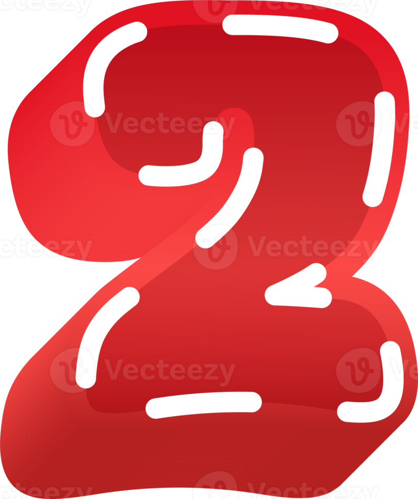 3d solido rosso numero png