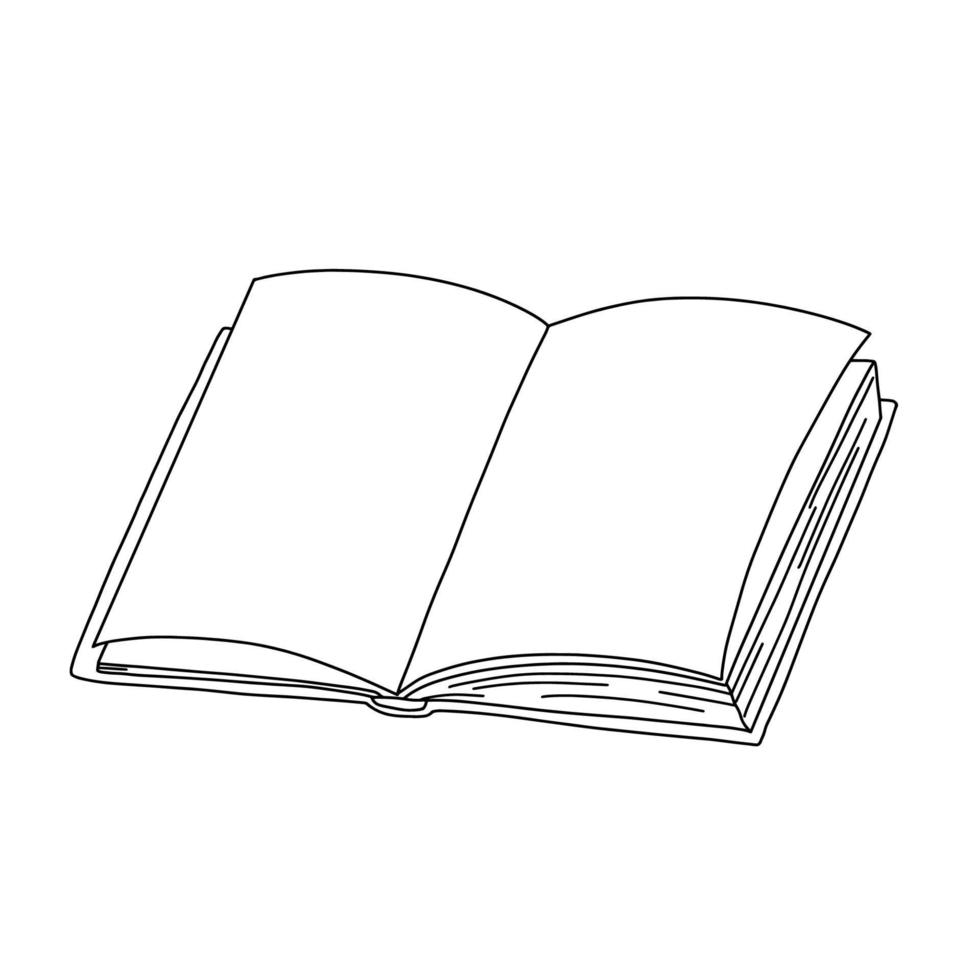 Vector line open book icon. Outline illustration isolated on white