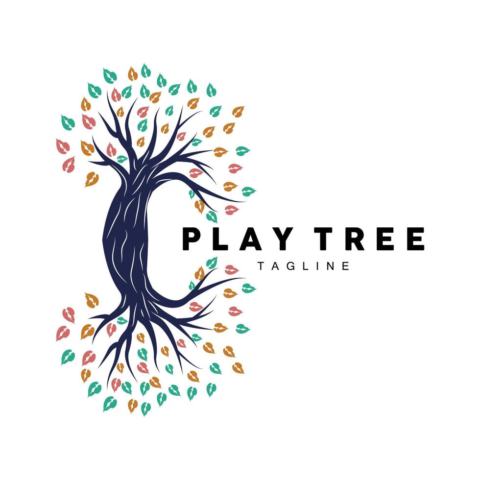 Tree Logo Design, Playground Vector, Education Tree Icon vector