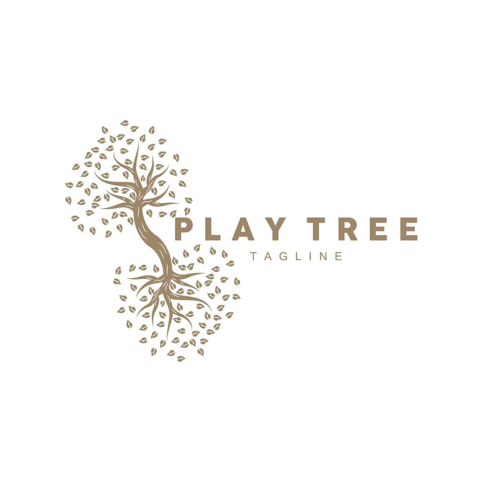árbol logo diseño, patio de recreo vector, educación árbol icono vector