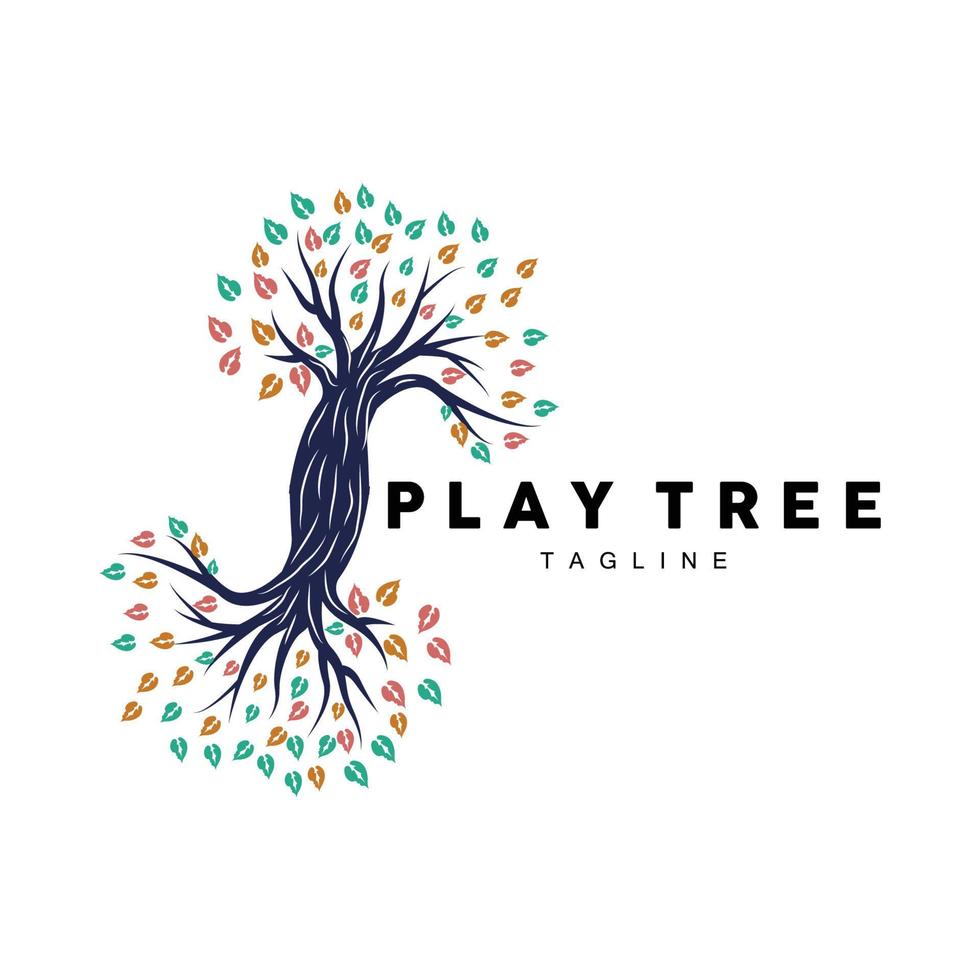 Tree Logo Design, Playground Vector, Education Tree Icon vector