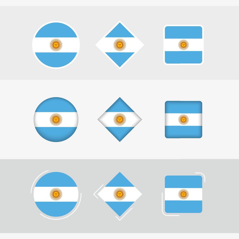 argentina bandera íconos colocar, vector bandera de argentina.