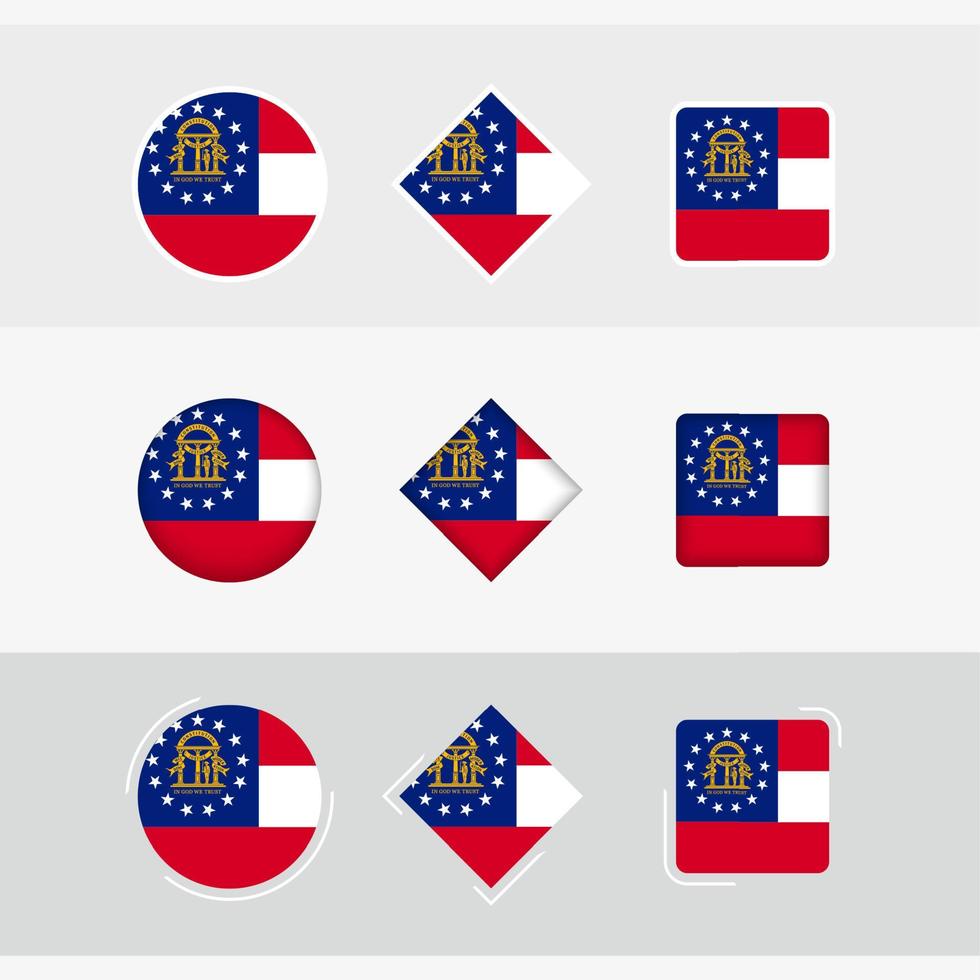 Georgia flag icons set, vector flag of Georgia.