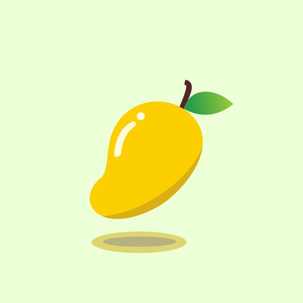 ripe yellow mango fruit vector design, fruit graphic vector, mango fruit learning illustration