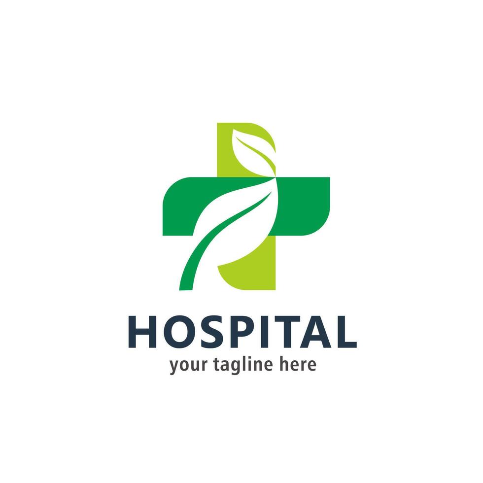 salud logo diseño para hospital, clínica, farmacia, o salud productos y negocio compañía, con cruzar conformado hoja forma silueta vector