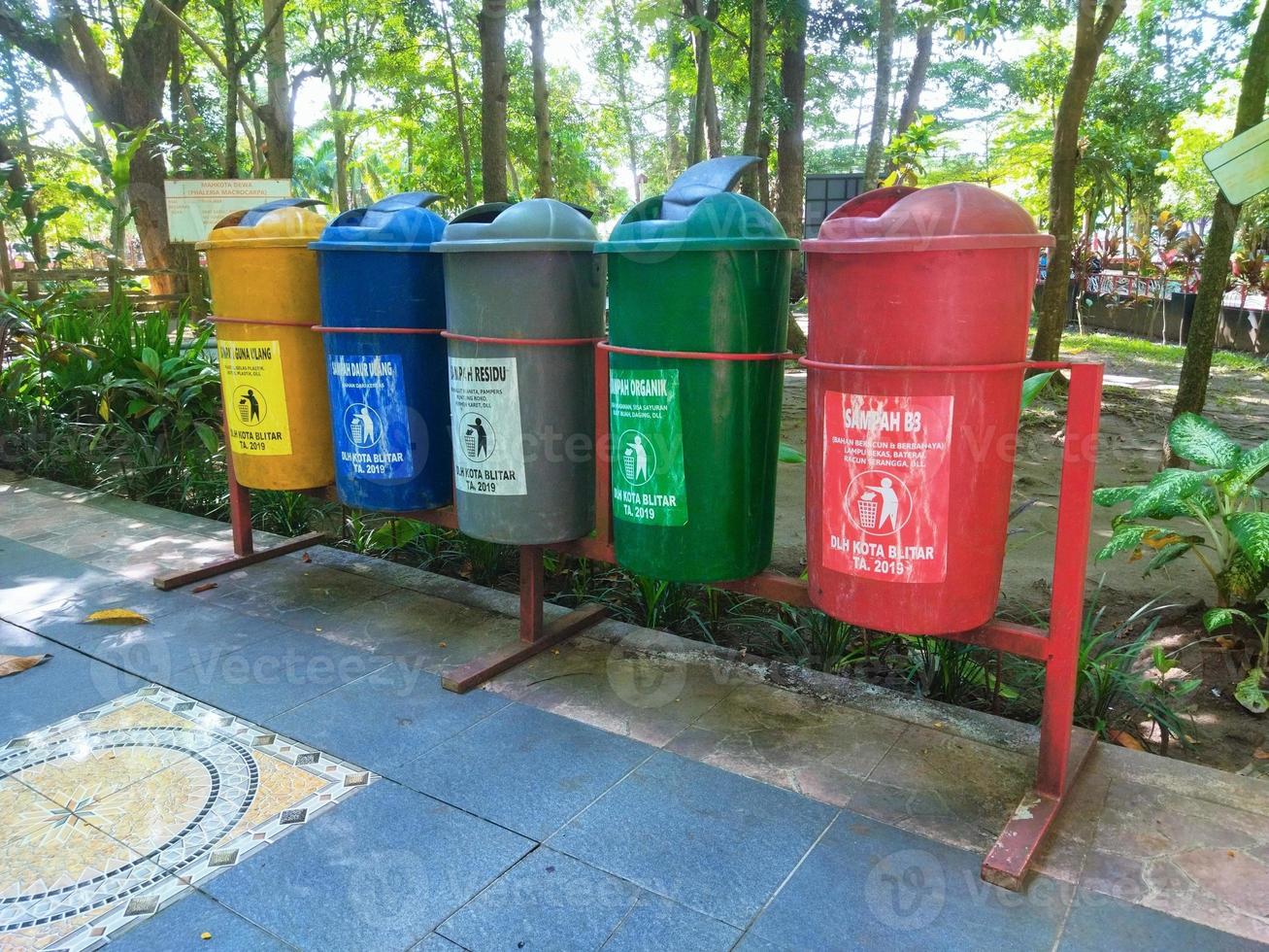 Five sorting trash photo