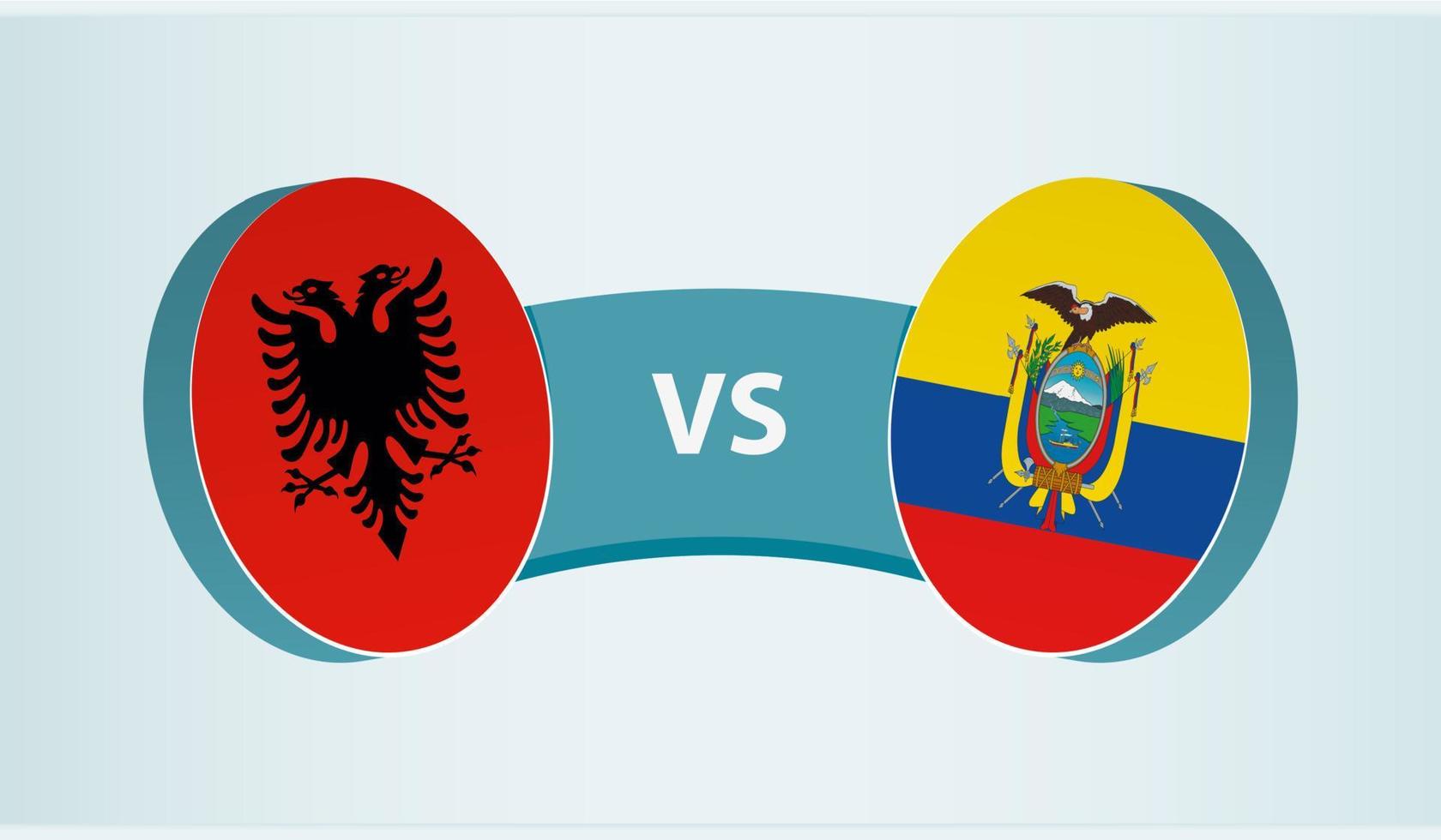 Albania versus Ecuador, equipo Deportes competencia concepto. vector