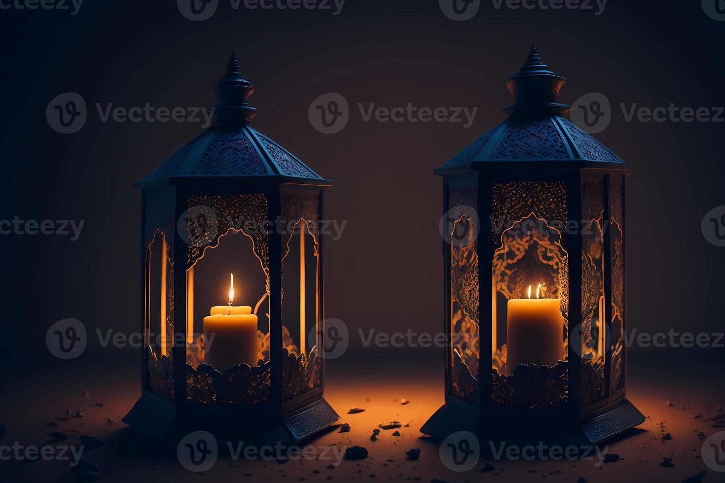 Ramadan lanterns in the night photo