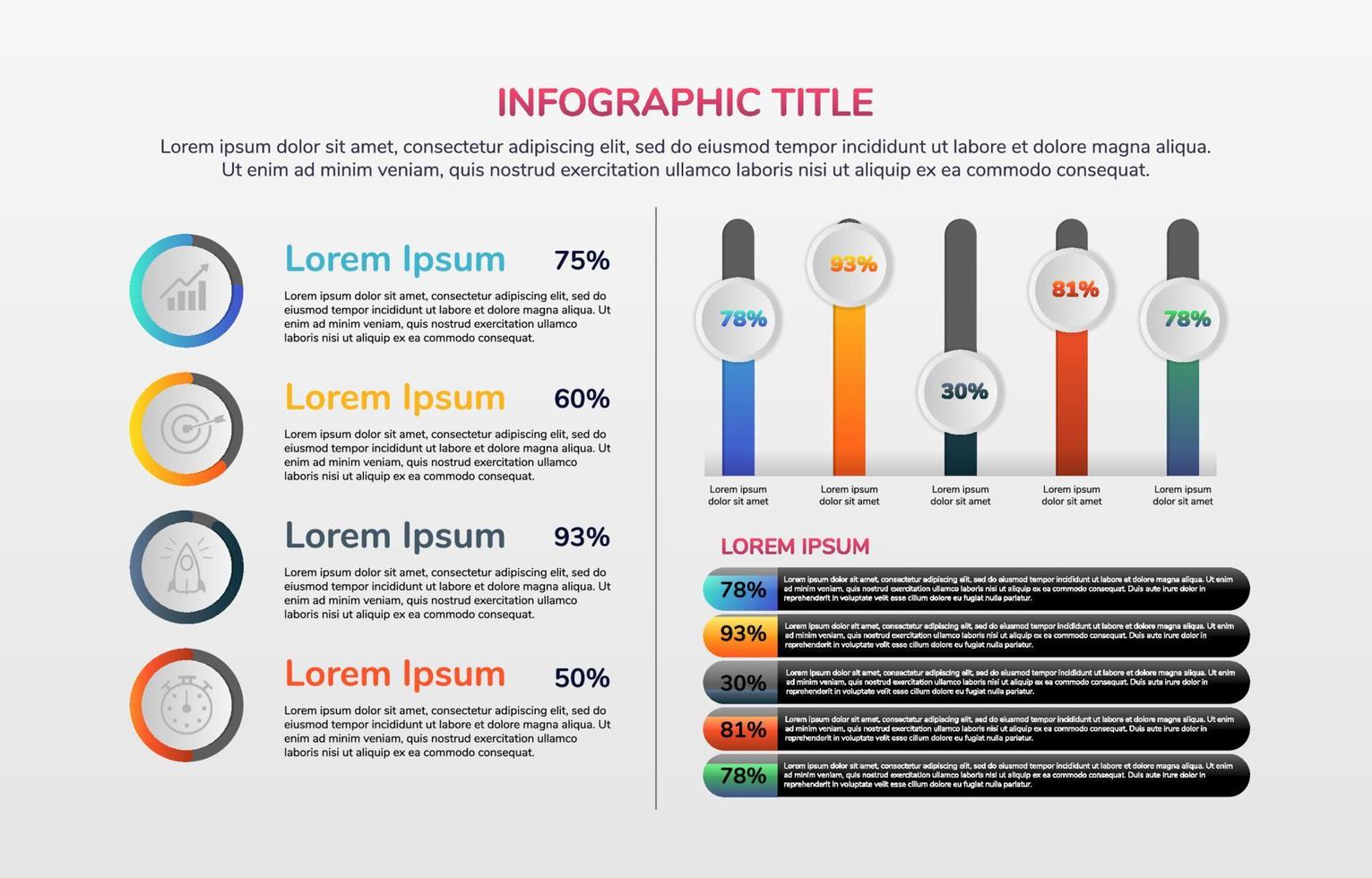 Progreso infografía concepto vector