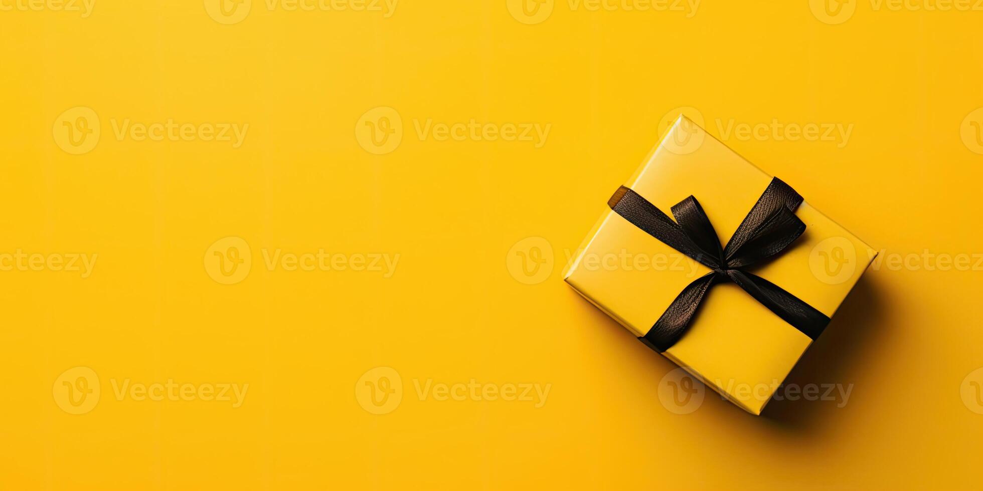 Colorful wrapped gift on a solid color background, with copy space, photo