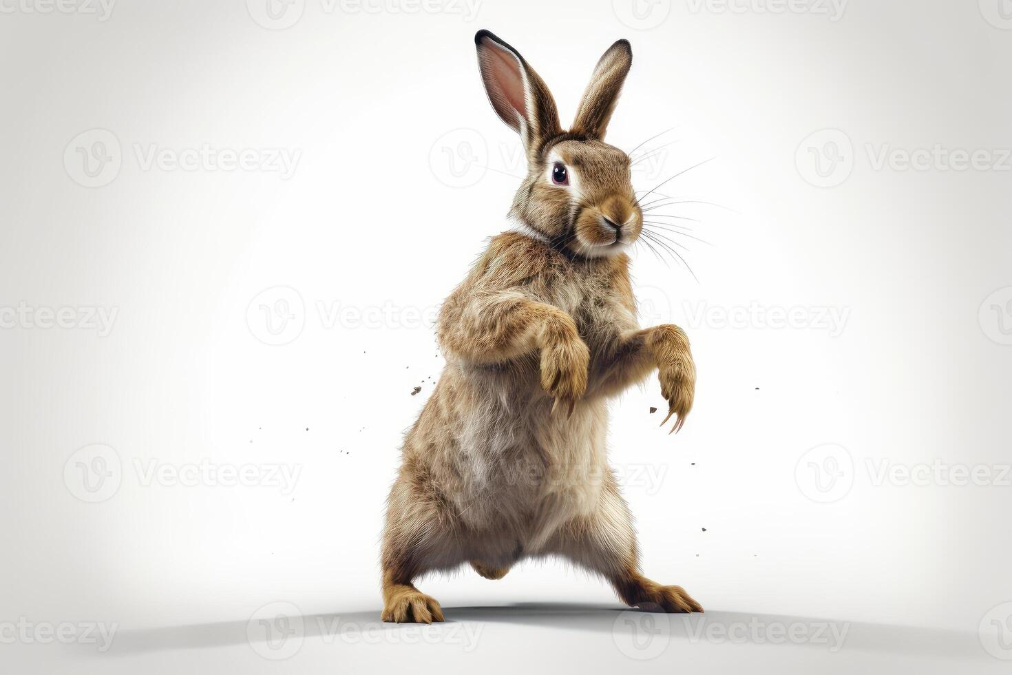 Cute Rabbit isolated on white background. Created photo