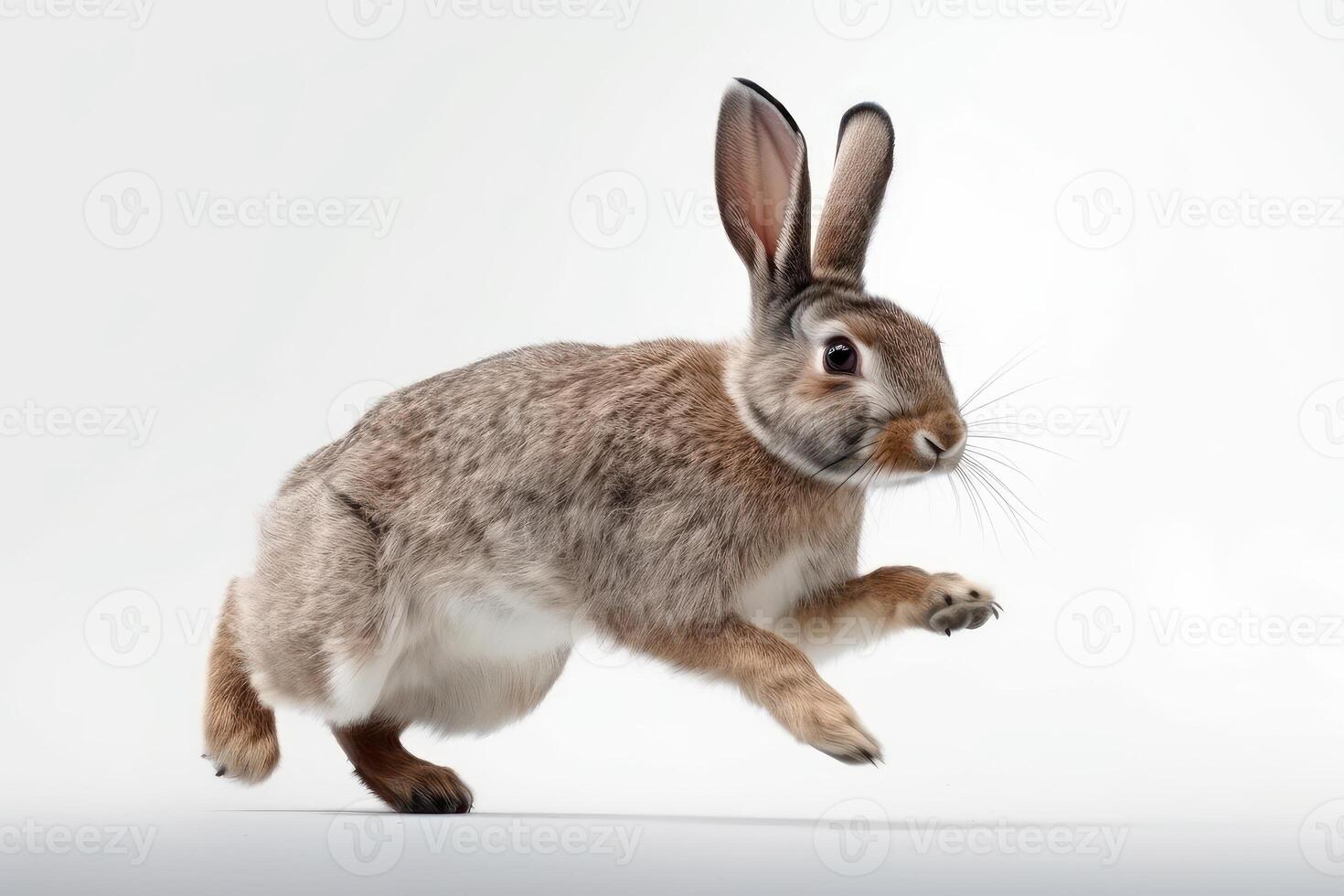 Cute Rabbit isolated on white background. Created photo