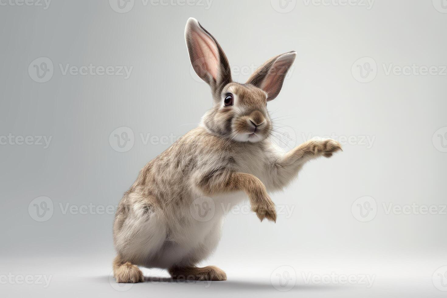 Cute Rabbit isolated on white background. Created photo